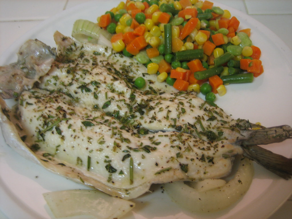 Trout with vegetables (per 100 g)
