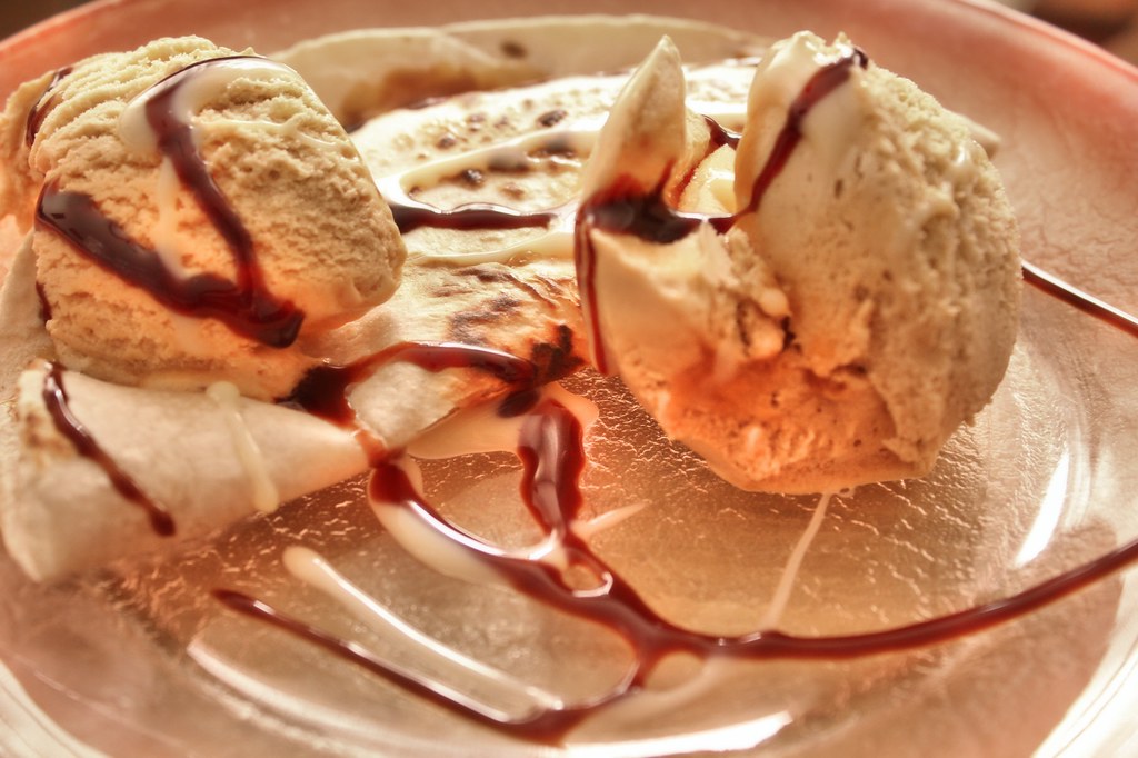 Ice cream with fruits