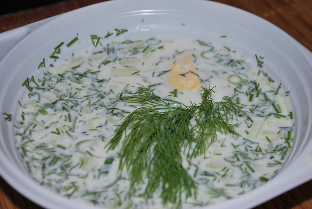 Okroshka with chicken